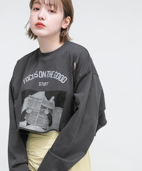 リメイクライククロップドTEE