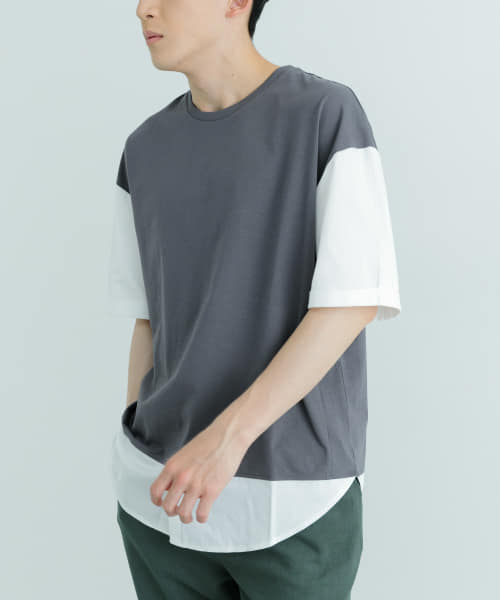 [ITEMS][接触冷感TC天竺 布帛キリカエTシャツ]