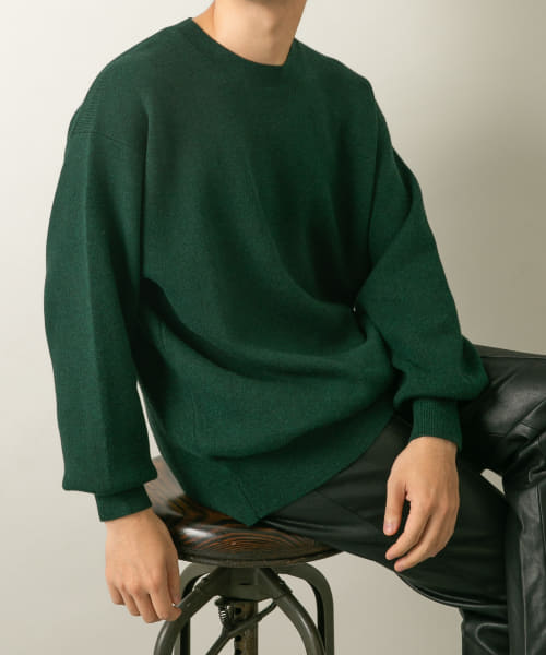 『一部WEB限定カラー』綿カシミヤワイドフィットクルーネックニット