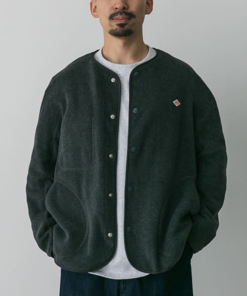 DANTON　FLEECE COLLARLESS JACKET