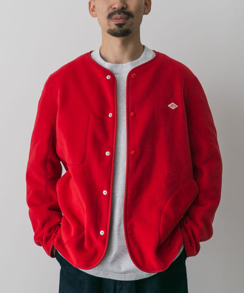DANTON　FLEECE COLLARLESS JACKET