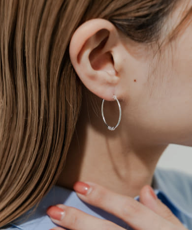 Ball chain hoop pierce [Unisex line] | Soierie