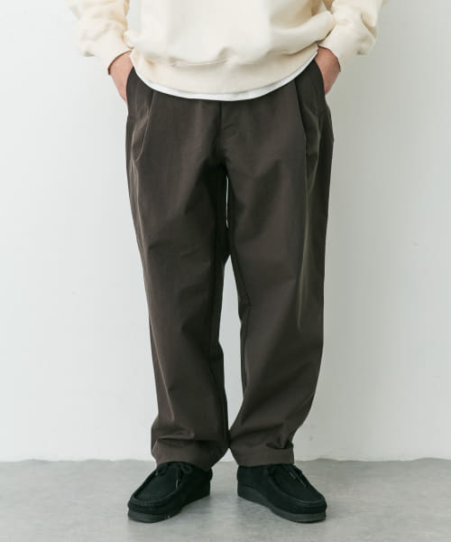 STILL BY HAND　ナイロンタスランテーパードタックパンツ