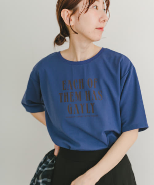 カットジョーゼットロゴTシャツ