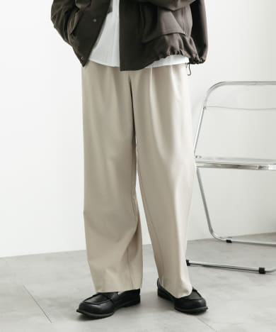 『イージーケア』ダブルタックワイドパンツ