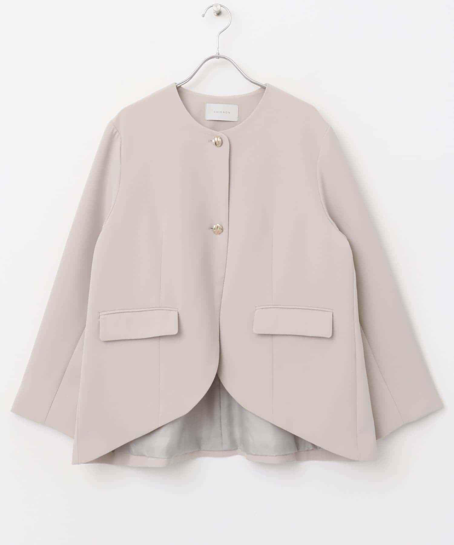 【ラッピング無料】 CHIGNON ラウンドヘムジャケット[RWA4-4646488MK]｜URBAN ジャケット、上着