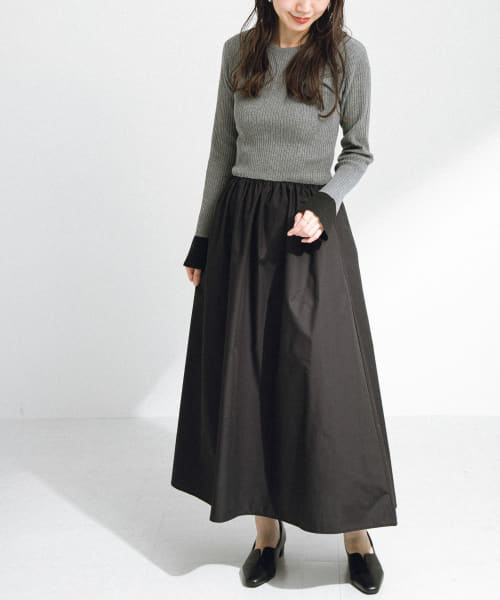 [Sonny Label][フレアカフニットドッキングワンピース]