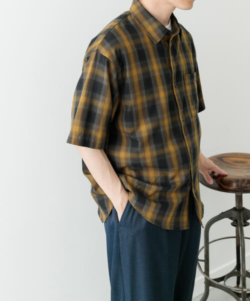 オンブレチェックショートスリーブシャツ