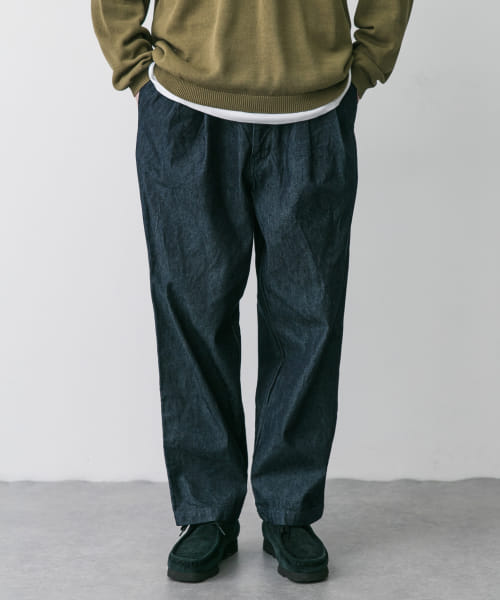 STILL BY HAND　10oz denim 2 tuck pants