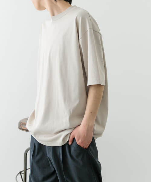 接触冷感シルケットクルーネックTシャツ