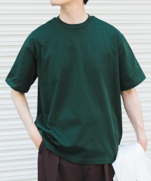 接触冷感シルケットクルーネックTシャツ