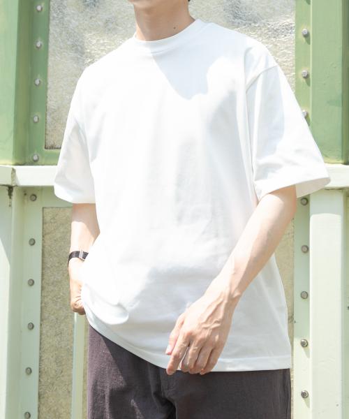 『接触冷感/UVカット』シルケットクルーネックTシャツ