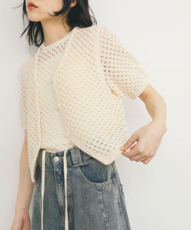 ループヤーンメッシュベスト