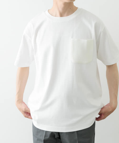 ポケット切替クルーネックTシャツ