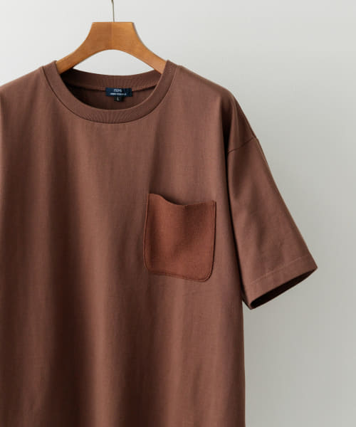ポケット切替クルーネックTシャツ