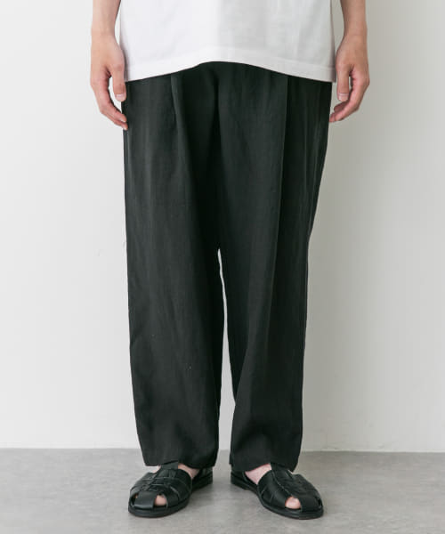 STILL BY HAND　リネン2タックワイドテーパードパンツ