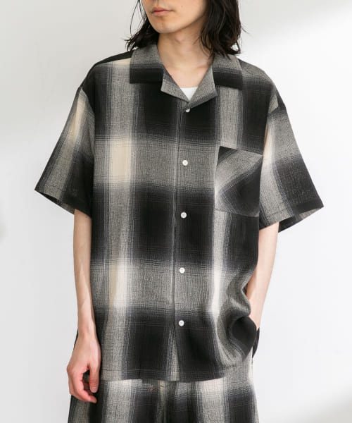 オンブレチェックショートスリーブシャツ