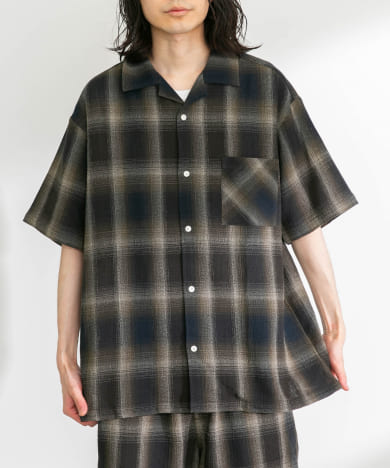 オンブレチェックショートスリーブシャツ
