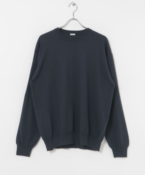 A PRESSE　Wool Cotton High Gauge Crew Neck Sweater