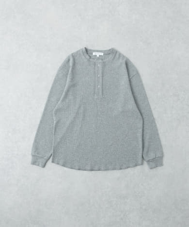度詰めワッフルヘンリーロングスリーブ