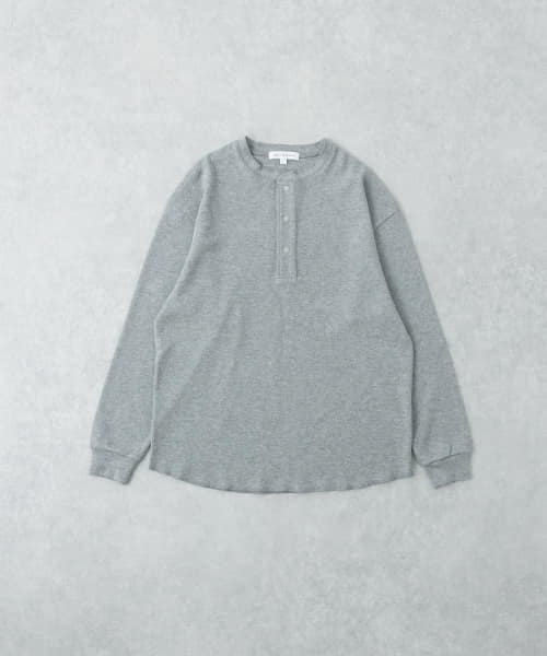 度詰めワッフルヘンリーロングスリーブ