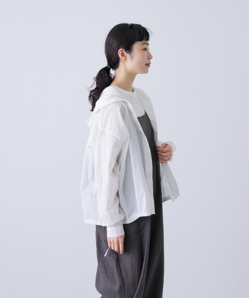 コットンシルクシアーフーディシャツ