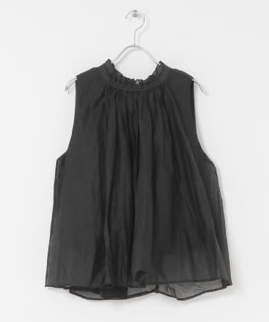 MARILYN MOON　sheer cotton gather blouse