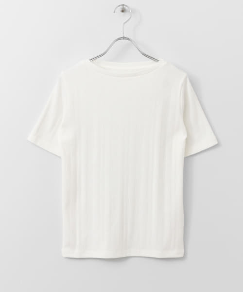 ランダムテレコボートネックTシャツ(半袖)∴
