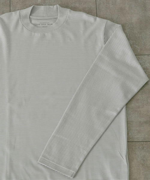 LIFE STYLE TAILOR　シルケットポンチストレッチ長袖Tシャツ