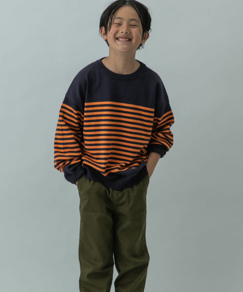 FORK&SPOON　スーピマコットンボーダーニット(KIDS)