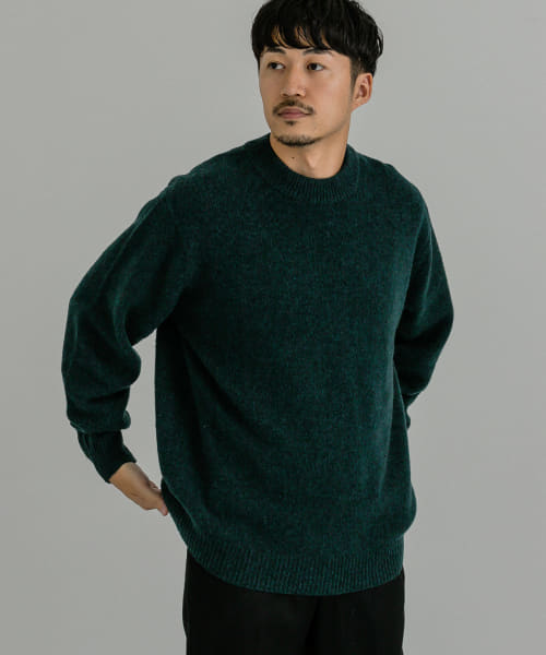 5Gミックスメランジクルーネックニット