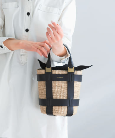 VIOLAd’ORO　アバカ格子レザーバッグ
