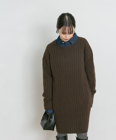 ACNE STUDIOS DEKA L WOOL ニット ワンピース 茶色 新品 直営の通販