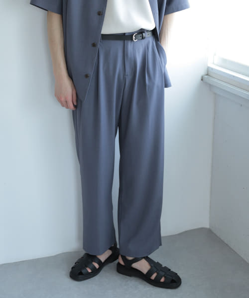 『セットアップ対応』『イージーケア』ダブルタックワイドスラックス