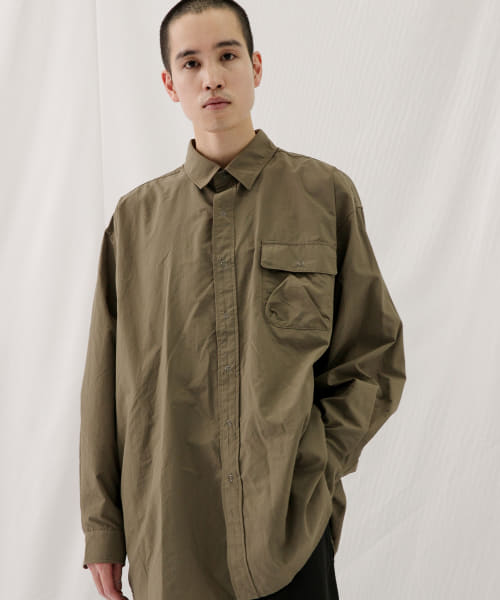 『撥水』『速乾』『別注』『ユニセックス』BURLAP OUTFITTER×EKAL　サプレックスナイロンシャツ