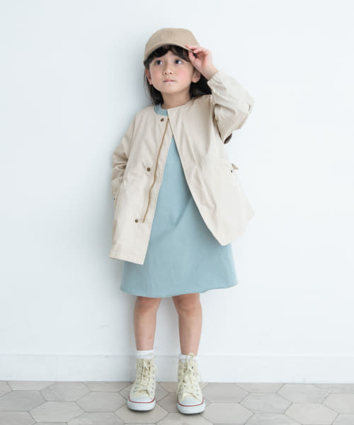 『親子リンク』ノーカラーモッズハーフコート(KIDS)