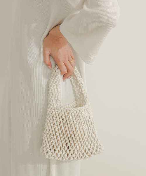 EARTH MADE　COTTON MACRAME MINI TOTE