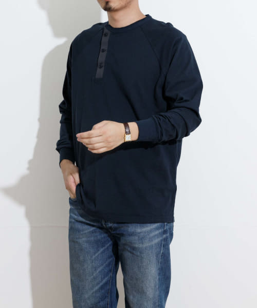 KEIMEN　Henley neck T-shirts