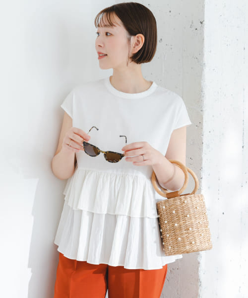 F by ROSSO　ティアードドッキングTシャツ