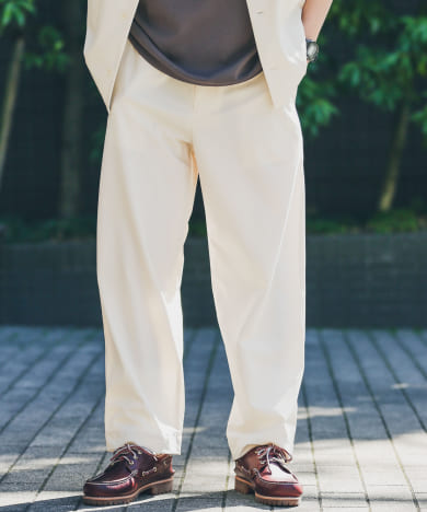 ストレッチナイロンワイドストレートパンツ[LA35-14A201]｜URBAN