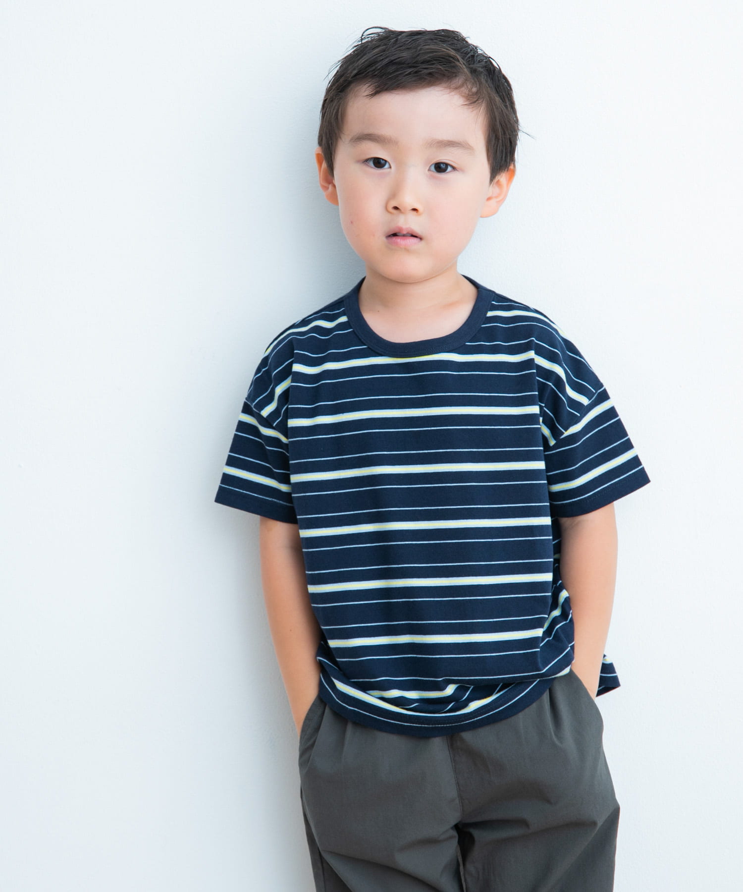 ランダムボーダールーズTシャツ(KIDS)[DR35-31B197]｜URBAN