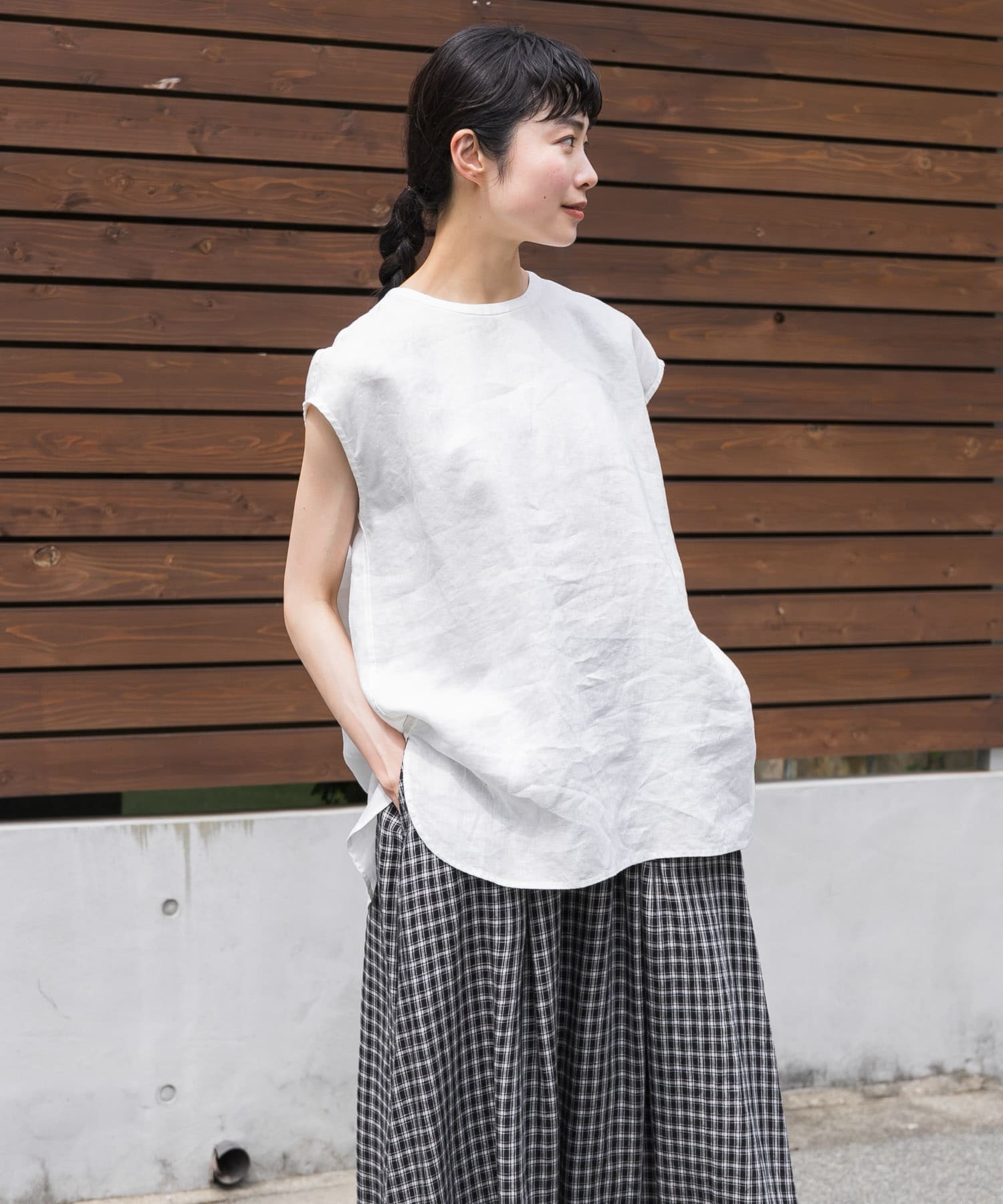 リネンクルーネックフレンチスリーブ[GA35-23M016]｜URBAN RESEARCH