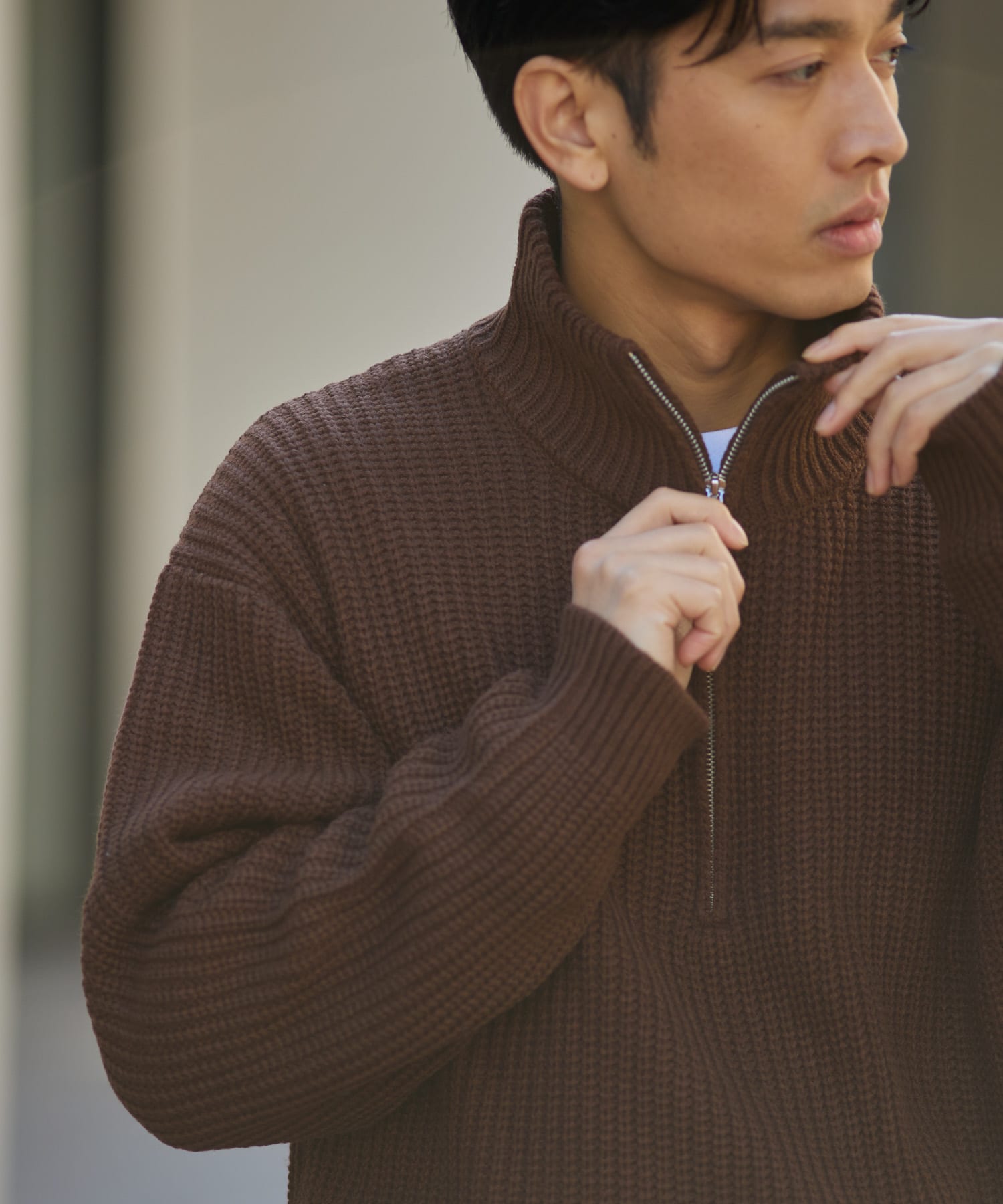 畦編みハーフジッププルオーバーニット[IT37-12A011]｜URBAN RESEARCH公式ファッション通販