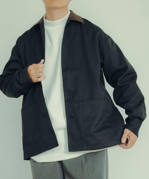 [ITEMS][衿コーデュロイ ヘリンボーンワークジャケット]