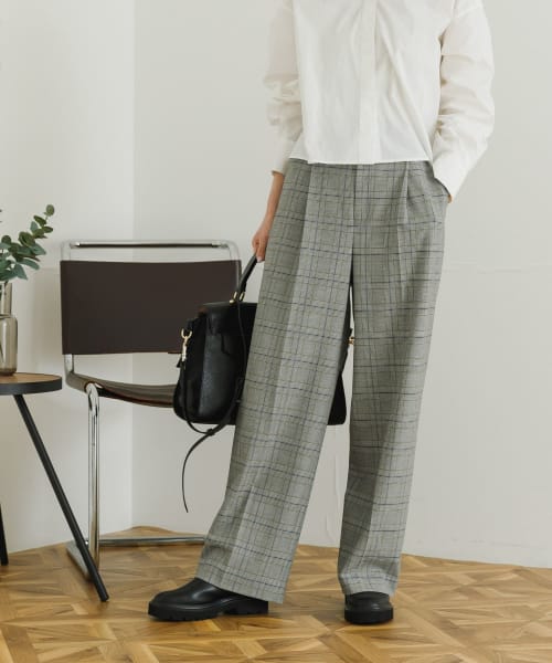 T/Rチェックワイドパンツ