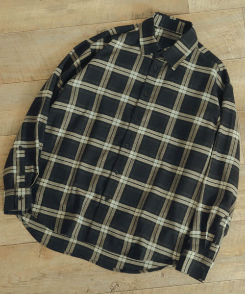 [ITEMS][TRストレッチ チェック レギュラーカラーシャツ]