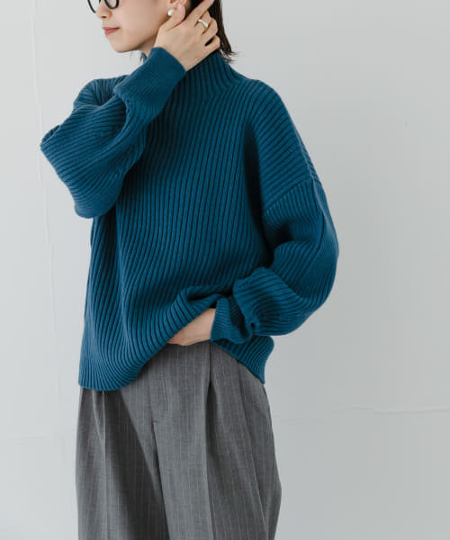 『WEB限定』ボトルネックリブニット