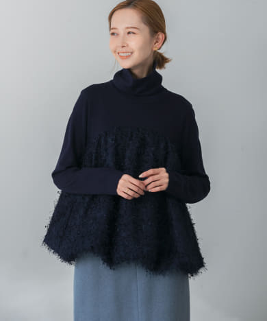 TORRAZZO DONNA　シャギーヤーンハイネックバルーンニット