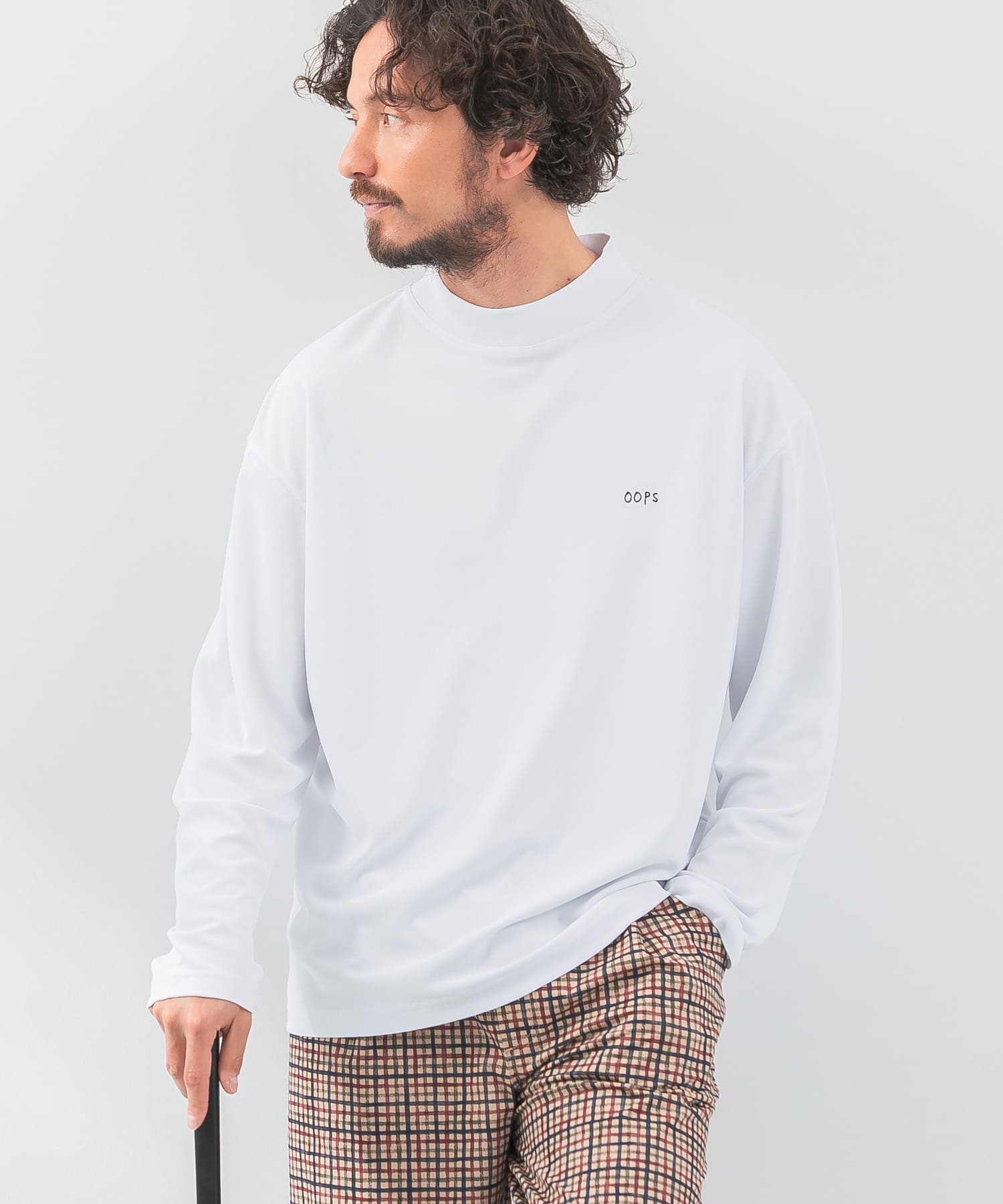 MARK&LONA メッシュモックネックシャツ 44 ほそ