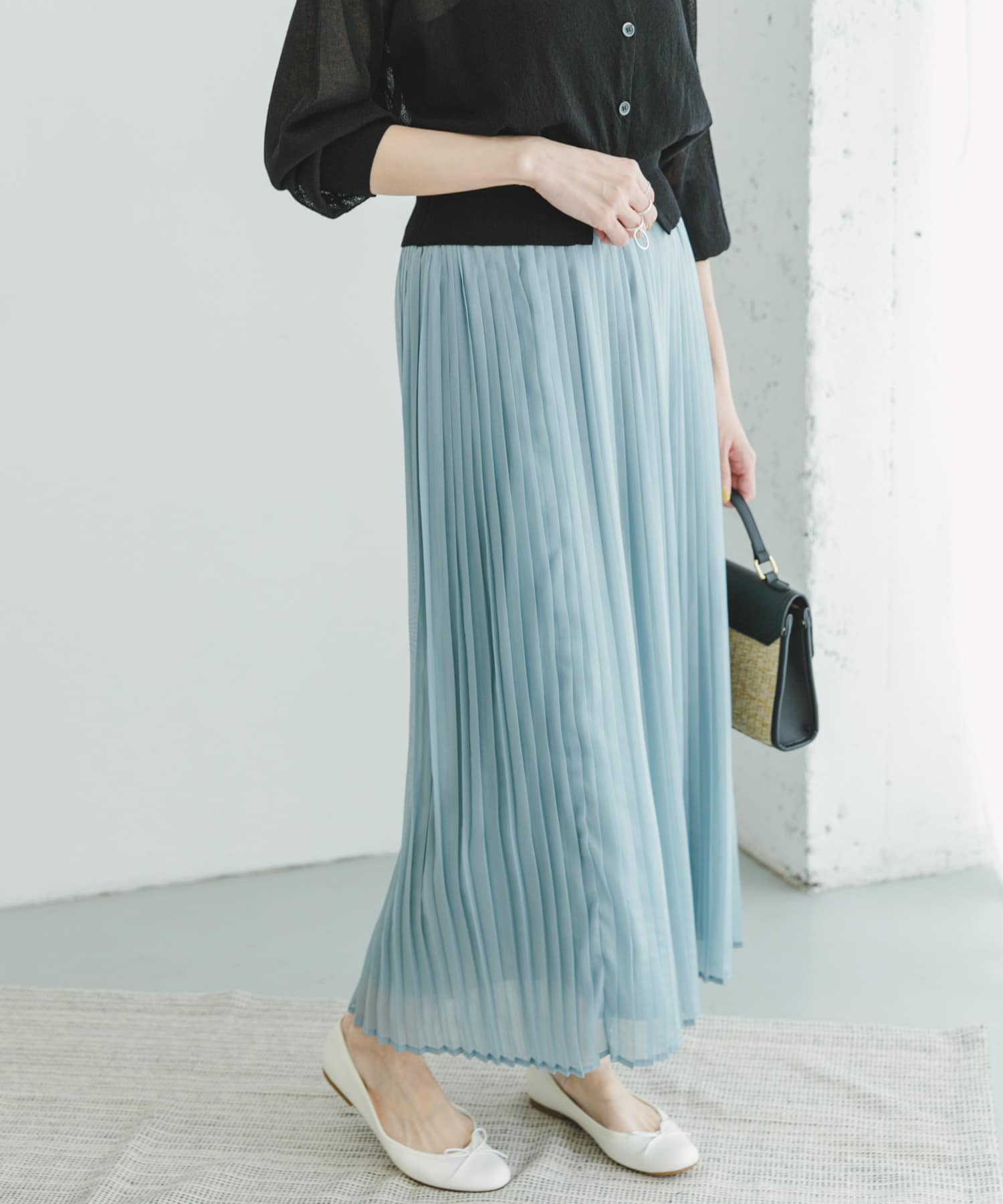 アイレネ - IRENE | Authentic Pleated Skirt-Light Blue-34の